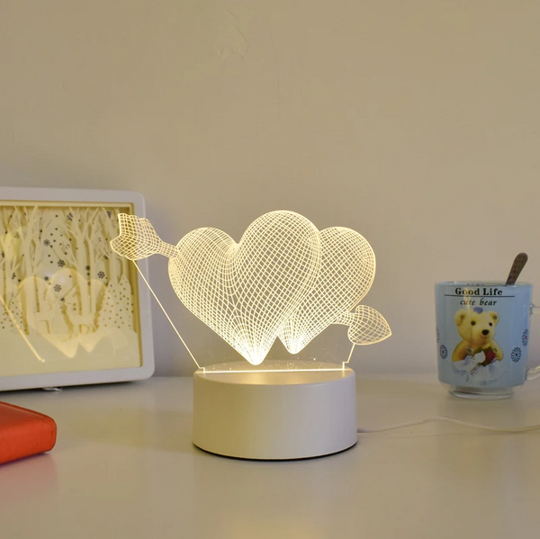 Arrow Heart 3D Multi-Colour LED Lamp
