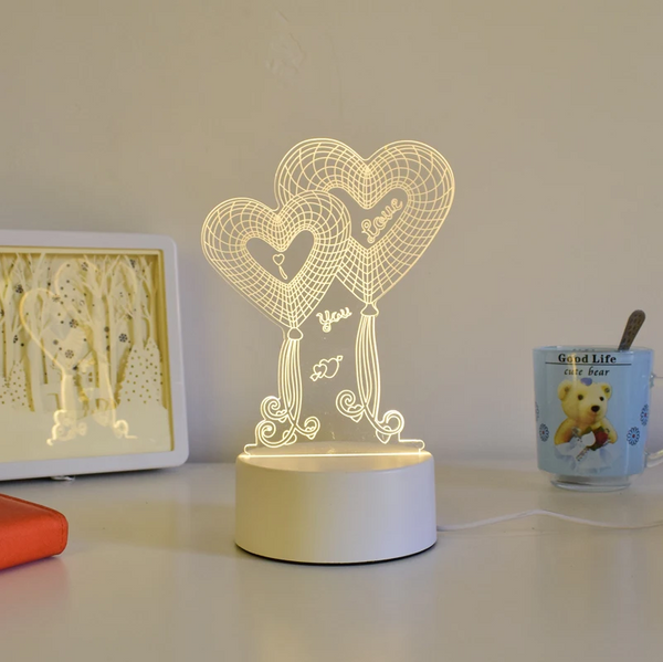 Balloon Heart 3D Multi-Colour LED Lamp