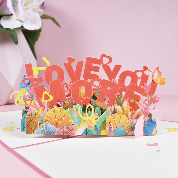 "Love You More" 3D Pop-Up Card