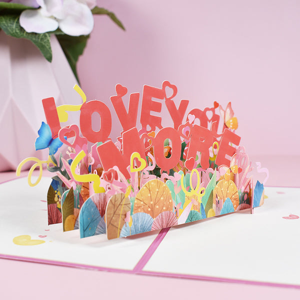 "Love You More" 3D Pop-Up Card