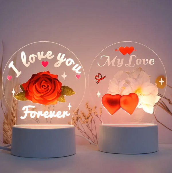 "I Love You Forever" Multi-Colour LED Lamp