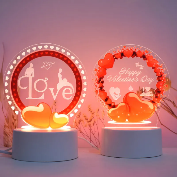 "Happy Valentines Day" Multi-Colour LED Lamp