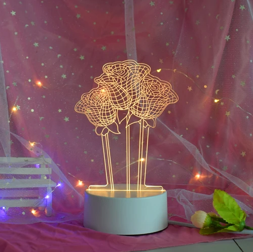 Roses 3D Multi-Colour LED Lamp