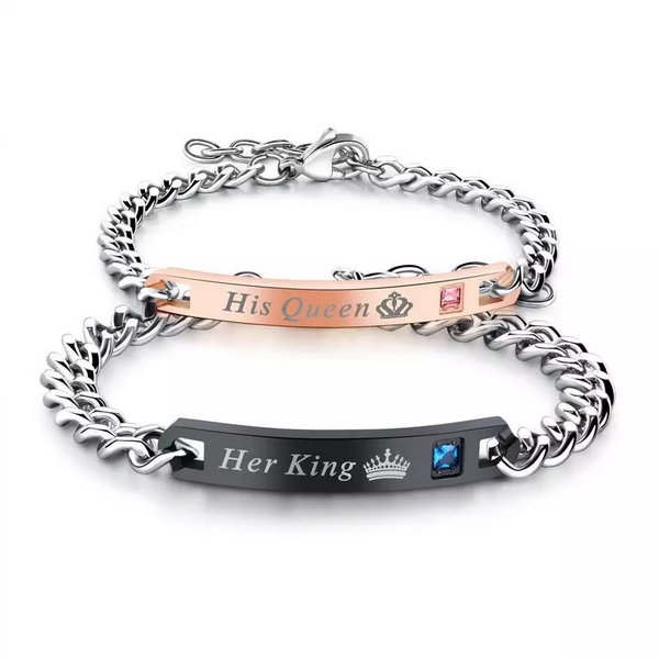 King & Queen Couples Bracelet Set