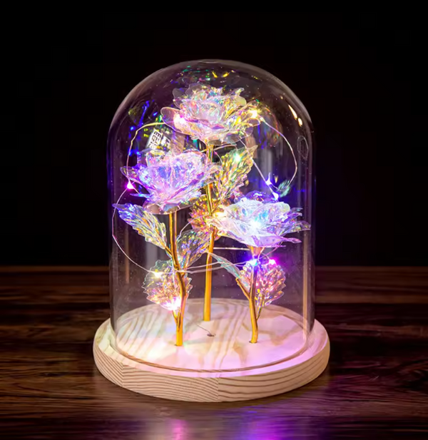 Galaxy Enchanted Glass Dome Rose Deluxe